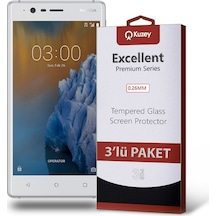 Nokia 3 Ekran Koruyucu Cam 3 Adet Ekonomik Paket (552805765) 20 Tl Fark Ile Apple  Uyumlu iPhone Hızlı Şarj Kablosu