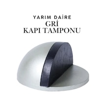 Gri Yarım Daire Yapışkanlı Kapı Tamponu Kapı Stoperi Metal Kapı Stopu Durdurucu Kapı Kolu Koruyucu