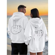 Nevermind Oversize Hoodie Grafik El Çizimi Baskılı Unisex Kapüşonlu Sweat Beyaz Nevermind Oversize Hoodie Grafik El Çizimi Baskılı Unisex Kapüşonlu Sweat Beyaz