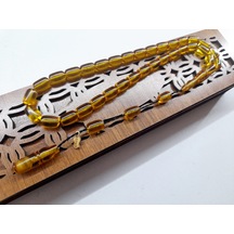 Soma Tesbih Ateş Kehribar Sarı Tesbih M.tacir Usta 8 x 10 CM