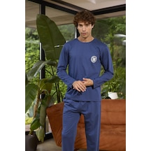 Kly Erkek Uzun Kol O Yaka İndigo Pijama Takımı C2t5n0o8 001