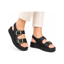 Trendyshose 06474 Rahat Anatomic Toka Ayarlanabilir Garantılı Kadın Sandalet Siyah
