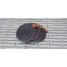 6 Adet Hasır Bardak Altlığı Çay Kahve Fincan Altlığı Antrasit Antrasit