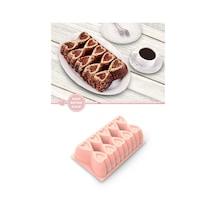 Kalp Desenli Risotto Silikon Baton Kek Kalıbı 26x16 Cm Soft Pembe
