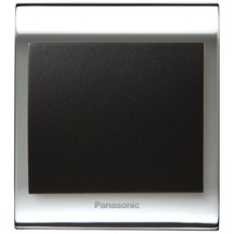Viko Panasonic Thea Blu Tekli Anahtar Çerçeve Chrome+beyaz, Kapak Siyah