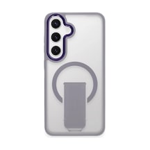 Samsung Galaxy S24 Tork Magsafe Standlı Kapak - Lila 0.2M-Çok Renkli
