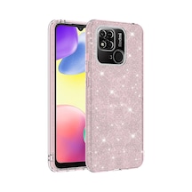 Noktaks - Redmi 10c Uyumlu Kılıf Koruyucu Simli Shining Silikon - Pembe - T27347