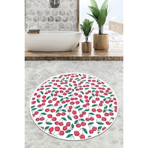 Ciliegia Çap Banyo Halısı Djt 120x120 cm, Banyo Halısı , Banyo paspası yıkanabilir Çok Renkli