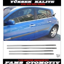 Renault Megane 2 Krom Cam Çıtası 4 Prç. 2002-2009 P. Çelik  Hb