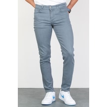 HLT Jeans Erkek Likralı Esnek Mavi Slim Fit Taşlamalı Kot Pantolon -
