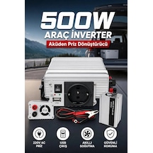 500w 12v Dc 220v Ac İnverter Usb Çıkışlı Fanlı Akü Güç Dönüştürücü Araç Kullanımı