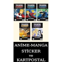 Fullmetal Alchemist 1-2-3-4-5 Manga Seti 5 Kitap / Anime-manga Sticker Ve Kartpostal