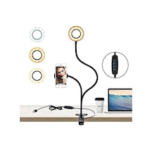 Led Ring Light Youtuber Makyaj Akrobat Led Halka Işık Kuaför, Halka Video Işığı, Canlı Aramalar İçin Işık Kaynağı Lamba,telefon Tutuculu Stand Işıklı, Işık Desteği Sarı Beyaz Gün Işığı Jd-01 Açık Gri