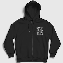 Presmono Unisex The Seer Haggard Fermuarlı Kapüşonlu Sweatshirt Siyah
