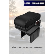 Opel Corsa D 2009 Uyumlu Siyah Renk Bardaklıklı Küllüklü Kol Dayama Lüks Tip