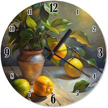 Saksıda Limon Ağacı Baskılı Duvar Saati