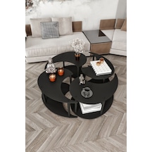 Yin Yang Unıty Serenıty Orta Sehpa 4 Lü Siyah-100 Cm Siyah