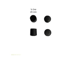 Yuvarlak Profil Dış Tapa 25 Mm 4 Adet