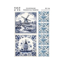 Polyesterhobi Premium Sulu Transfer 25x35 Cm Blue Blanc Desenli Ps 136