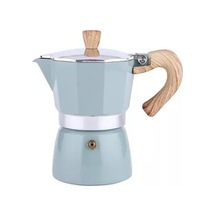 300ml Mavi Gıda Seviyesi Alüminyum Mocha Pot - Ofis, Ev, Akşam Çayı İçin Ev Kullanıma El Filtre Kahve Makinesi