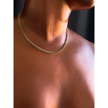 Sevgili Takı İnce Gurmet Model Gold Choker Çelik Zincir Kolye-choker Serisi Gold