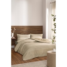 Özdilek Herringbone Çift Kişilik Soft Life Saten Nevresim Takımı Bej