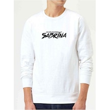 Chilling Adventures Of Sabrina Yazi Baskılı Beyaz Erkek Sweat