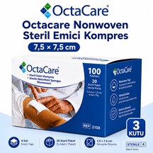 Octacare Nonwoven Steril Emici Kompres 7,5 7,5cm Kutulu 3 Kutu