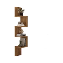 Yurudesign Shelf R9 Köşe Duvar Rafı Modern Kitaplık Atlantik Çam