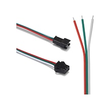 2 Adet 3 Pin Jst Sm 10cm Kablo Erkek Dişi Çifti Bağlantı Soketi Led Konnektör Şerit Led Rgb Ws2812b Ws2811