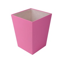 Deri Çöp Kovası Pembe