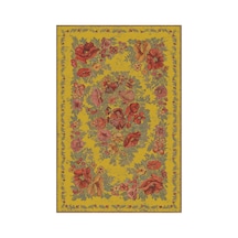 Kartela Halı Karabağ Halı Jüt Taban Dokuma Halı Hardal Sarısı - 80 X 120 Cm