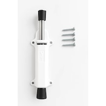 Basmalı Kapı Stoperi, 4 Vida Dahil, Dayanıklı Metal, Kolay Montajlı, Modern Tasarımlı Kapı Tutucu, Estetik Ve Ergonomik İç Mekan Aksesuarı Beyaz