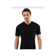 Erdem 1167 Erkek Kısa Kol V Yaka Atlet 6 Adet Siyah
