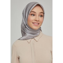 Armine Özel Nostalji Serisi Twill İpek Eşarp Modelleri 8655d-07 gri