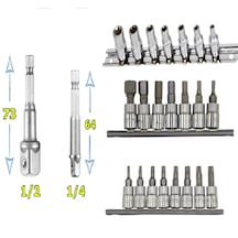 Rico 1/4 Allen Torx Bits Seti E Lokma Takımı Matkap Lokma Tutucu