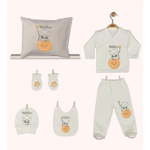 Pia Baby Gl 1932-08 İsme Özel Yastık Zıbın Set Krem
