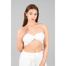 Asc Sun Kadın Müslin Crop Top Beyaz
