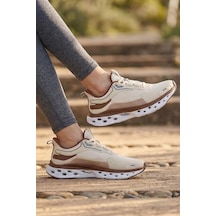 In Step Air-stride Pro: Nefes Alabilen Ve Yüksek Tabanlı Kadın Günlük Yürüyüş Ayakkabısı Bej & Kahve