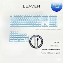 Mekanik Klavye Keycap -136 Tuşlu Kristal Yarı Saydam Mavi Tuş Takımı