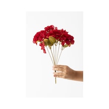 Yapay Ortanca Çiçeği 35 Cm 7 Dal Kırmızı