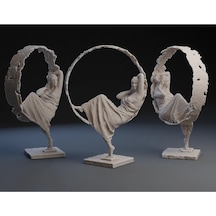 Sanatsal Halka Figür Dekorasyonu - Kadın Figürlü - 3d Baskı 18 Cm 18 X 12