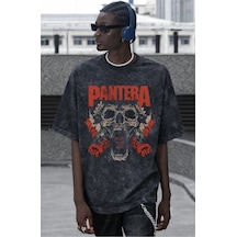 Pantera Mouth For War Rock Metal Müzik Grubu Baskılı Unisex Overs Siyah