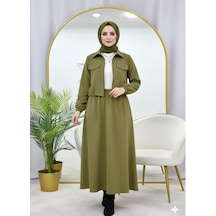 Lovie Moda Kadın Beli Lastikli İkili Takım Yeşil