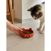Hubrendy Sh Papyon Model Beton Kedi Köpek Mama Ve Su Kabı 16 Cm Çap - Kiremit