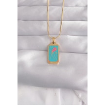 Mey İthalat 316l Çelik Gold Renk Mavi Mineli Tarot Kolye - Özel Seri Meyeb66cdce924c363ca252091946