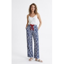 Lady Queen Kadın Viskon Pijama Altı Yumuşak Dokulu Kumaş Lacivert