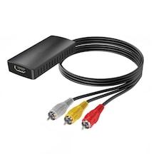 Forzacase Av To Hdmı Çevirici Adaptör Rca Kırmızı-beyaz-sarı Hdmı Dönüştürücü Full Hd 1080p Fc1209