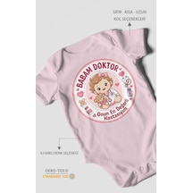 Morivokids Babaya Özel Kısa Kollu Bebek Body %100 Pamuk Zbn290-kk Bebe Pembe