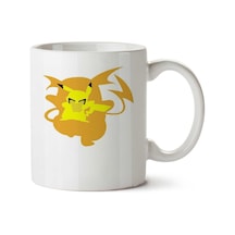Yellow Envolutions Pokemon Evrim İki Tarafı Baskılı Kupa Bardak Çok Renkli